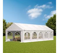 TOOLPORT PRO 4x10m Marquee / Party tent w. ground frame, PVC 750, white - (7333)