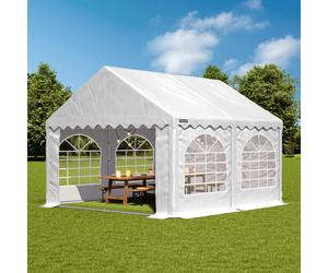 TOOLPORT PRO 4x4m Marquee / Party tent w. ground frame, PVC 750, white - (7344)