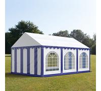 TOOLPORT PRO 4x6m Marquee / Party tent w. ground frame, PVC 750, blue-white - (7216)