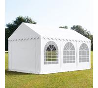 TOOLPORT PRO 4x6m Marquee / Party tent w. ground frame, PVC 800, white - (7839)