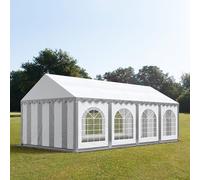 TOOLPORT PRO 4x8m Marquee / Party tent w. ground frame, PVC 750, grey-white - (7337)