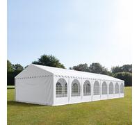 TOOLPORT PRO 5x16m 2.6m Sides Marquee / Party tent w. ground frame, PVC 1400, white - (38525)