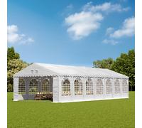 TOOLPORT PRO 5x16m 2.6m Sides Marquee / Party tent w. ground frame, PVC 800, white - (38522)