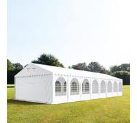 TOOLPORT PRO 5x24m 2.6m Sides Marquee / Party tent w. ground frame, PVC 1400, white - (37668)
