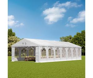 TOOLPORT PRO 5x24m 2.6m Sides Marquee / Party tent w. ground frame, PVC 1400, white - (37668)