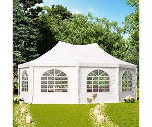 TOOLPORT PRO 5x6,8m pagoda tent, PVC, white - (1067)