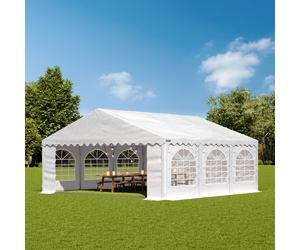 TOOLPORT PRO 5x6m Marquee / Party tent w. ground frame, PVC 750, white - (7186)