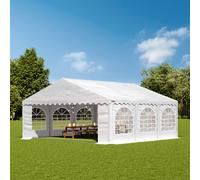 TOOLPORT PRO 5x6m Marquee / Party tent w. ground frame, PVC 750, white - (7327)