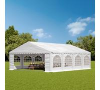 TOOLPORT PRO 5x8m Marquee / Party tent w. ground frame, PVC 750, white - (7176)