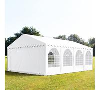 TOOLPORT PRO 5x8m Marquee / Party tent w. ground frame, PVC 800, white - (7918)
