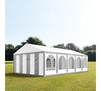 TOOLPORT PRO 6x10m Marquee / Party tent w. ground frame, PVC 800, grey-white - (5373)