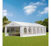 TOOLPORT PRO 6x12m 2.6m Sides Marquee / Party tent w. ground frame, PVC 800, white - (7546BL)