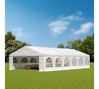 TOOLPORT PRO 6x12m Marquee / Party tent w. ground frame, PVC 750, white - (7318)
