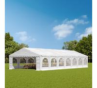 TOOLPORT PRO 6x14m Marquee / Party tent w. ground frame, PVC 750, white - (2633)