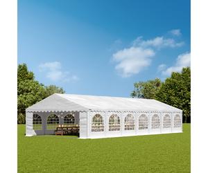 TOOLPORT PRO 6x14m Marquee / Party tent w. ground frame, PVC 750, white - (2633)