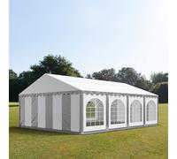 TOOLPORT PRO 6x8m Marquee / Party tent w. ground frame, PVC 750, grey-white - (7153)
