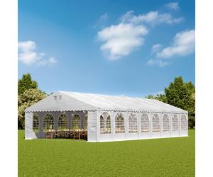TOOLPORT PRO 7x22m 2.6m Sides Marquee / Party tent w. ground frame, PVC 1400, white - (578621)