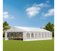 TOOLPORT PRO 8x24m 2.6m Sides Marquee / Party tent w. ground frame, PVC 1400, white - (49235)
