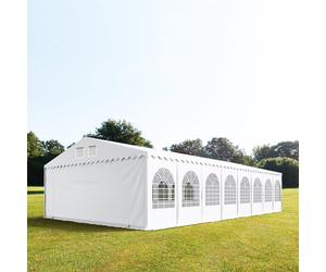 TOOLPORT PRO 8x32m 2.6m Sides Marquee / Party tent w. ground frame, PVC 800, white - (49253)