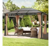 TOOLPORT Rendezvous Garden Gazebo Hardtop Rendezvous Deluxe, 3x4m, cappuccino - (300118)