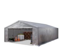 TOOLPORT storage tent 5x10 m industrial shelter garage PE tarpaulin 350 N waterproof in grey