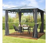 TOOLPORT Sunset Garden Gazebo Hardtop Sunset Deluxe, 3x3m, loft grey - (300048)