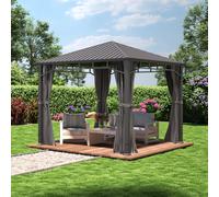 TOOLPORT Sunset Garden Gazebo Hardtop Sunset Superior, 3x3m, loft grey - (300193)