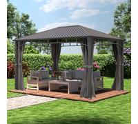 TOOLPORT Sunset Garden Gazebo Hardtop Sunset Superior, 3x4m, loft grey - (300194)