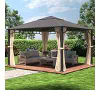 TOOLPORT Sunset Garden Gazebo Hardtop Sunset Superior, 4x4m, champagne - (301350)