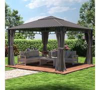 TOOLPORT Sunset Garden Gazebo Hardtop Sunset Superior, 4x4m, loft grey - (300195)