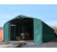 TOOLPORT Viking 6x36m 2.6m Sides Commercial Storage Shelter, 4.1x2.9m Drive Through, PRIMEtex 2300, dark green without statics package - (49521)