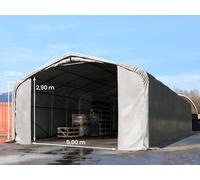 TOOLPORT Viking 7x21m 2.6m Sides Commercial Storage Shelter, 5x2.9m Drive Through, PVC 850, grey without statics - (49530)