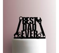 Tools Best Dad Ever - Acrylic Cake Topper 8 Inch Width/Orange