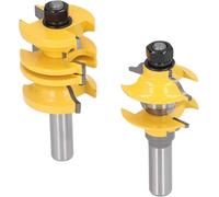 Tools Compatible with 2Pcs Set Entry Door Tenon Router Bit Carbon Steel Alloy Stile Rail Milling Cutter 1/2in Shank