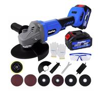 Tools Cordless Angle Grinder 550 W 21 V 115 mm Battery Cutting Grinder, 3.0Ah Battery, Brushless Motor, Spindle Thread Cutting Grinding Polishing