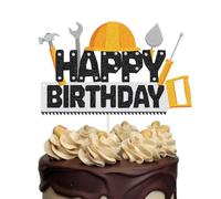 Tools Happy Birthday Cake Topper, Labor Day Worker Handyman Birthday Party Decorations, Happy Father's Day Cake Topper