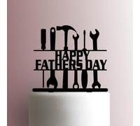 Tools Happy Fathers Day - Acrylic Cake Topper 5 Inch Width/Fuchsia