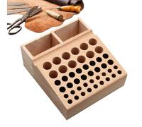 Tools Storage Box - Leather Craft Stamping Slots Wood Stand | Leathercraft Stand Organizer - for Men Women Friends Home Indoor Working