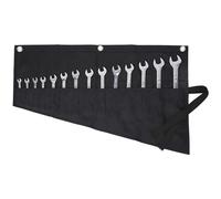 Tools Storage Pouch, Heavy Duty 16oz Waxed Canvas Roll-Up Wrench & Tool Pouch, Metric or SAE, Multi-Purpose - Black