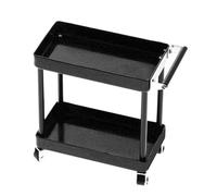 Tools Trolley Kit, 2 Tier Tools Storage Trolley Mini Rolling Utility Cart Rc Accessories for 1/8 1/10 1/12 1/16 Scale Model Large Size (Black)
