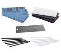 Tools4Boards Ski & Snowboard P-TEX Base Repair Kit: 12 pcs Ptex + 5 pcs Structure Sandpaper + 3 Brite Abrasive Pads + Stainless Scraper, Black, Extra Large