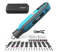 TOOLSBAT Cordless Rotary Tool Kit - 5-Speed Power Rotary Tools with 84 Accessories, 4V Rechargeable Power Rotary Tool, LED Screen Display, Tool Box for Grinding Drilling Cutting Handmade/DIY Creations
