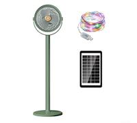 ToolsEvery Rechargeable Solar Powered Standing Fan, 4000mAh Portable Desk Fan with 5 Speeds, 360° Tilt, Foldable Design and 5M RGB LED Strip for Outdoor Camping Travel, Portable Standing Fan(Green)