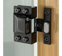 ToolsEvery Stainless Steel Hydraulic Glass Door Hinge With U Shaped Clip No Drilling Required Slow Closing Buffer Perfect For Frameless Glass Doors(black)