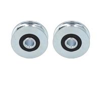 TOOLSGO 2 Pcs Alloy Steel Bearing Wheel U Type Guide Pulley 40mm Outer Diameter 8mm Center Hole for Various Lifting and Moving Projects