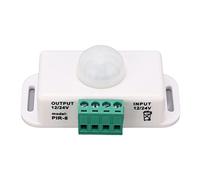 TOOLSGO 6A 12-24V Infrared Body Detection Switch PIR Motion Sensor Switch with Adjustable Delay Time for Various Applications (White)