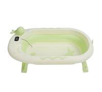 TOOLSGO Baby Bathtub Folding Baby Temperature Sensing Bathtub with Drain Hole Foldable Thicked Sitting Lying Bath Tubs for Daily Use (Tender Willow Green)