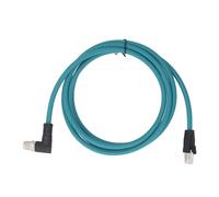 TOOLSGO CAT6A Ethernet Cable M12 8Pin X Code Connector to RJ45 Male Shielded Cord IP67 Water Proof 2 Meter Water Blue Sheath for Factory Automation Mechanical Equipment and Instrum