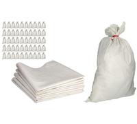 Toolspace 50x Woven Polypropylene Sacks, PP Fabric 105x65 Cm - Garden and Building Waste Bags 50 Kg Ideal For Animal Feed, Grain, Coal, Eco-Powder Storage Of Loose Items, Goods, Transport