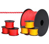 ToolSpace 6x Masonry rope - 50m x 1,6mm - 3X red, 3X yellow - polypropylene silk - levelling rope - plumb line - strength plastering rope - durable and tear resistant - Plasterer's Cord